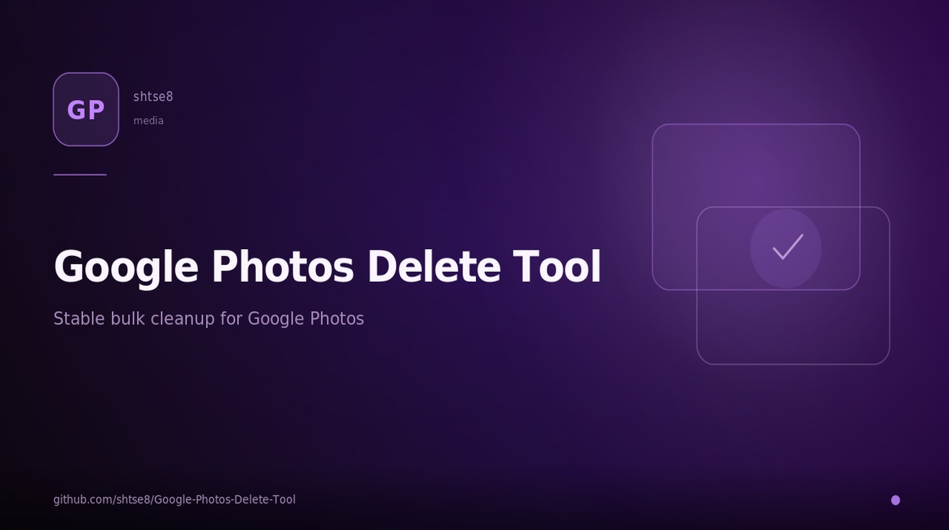 Google-Photos-Delete-Tool — This tool provides an efficient, stable, and automated way to delete multiple photos from Google Photos. It's now available as a Chrome extension for easier use, but you can also use the script injection method if you prefer.  Unlike other scripts or manual methods, this tool offers several unique features. tooling
