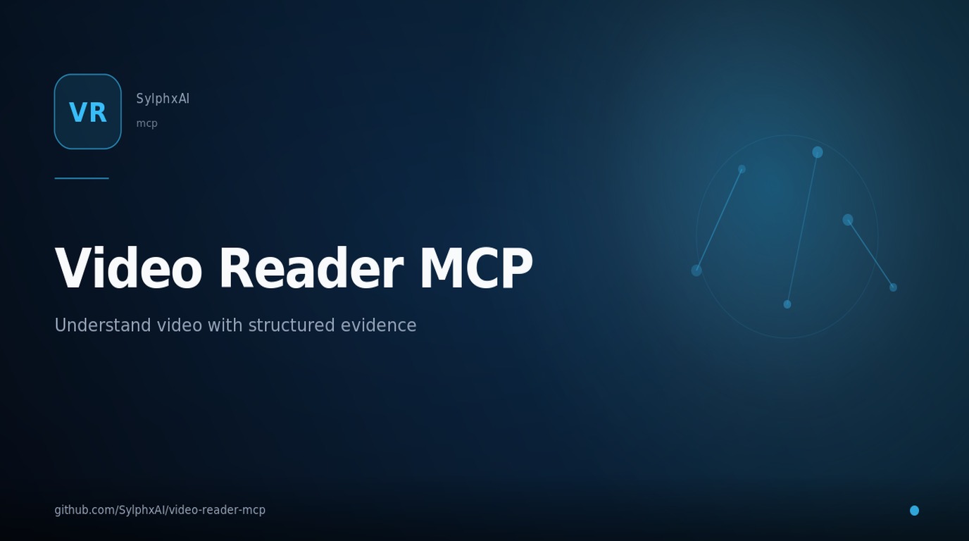 video-reader-mcp — Cue — local-first video timeline evidence for agents: probe, subtitles, scenes, frames. SDK · CLI · MCP. mcp tooling